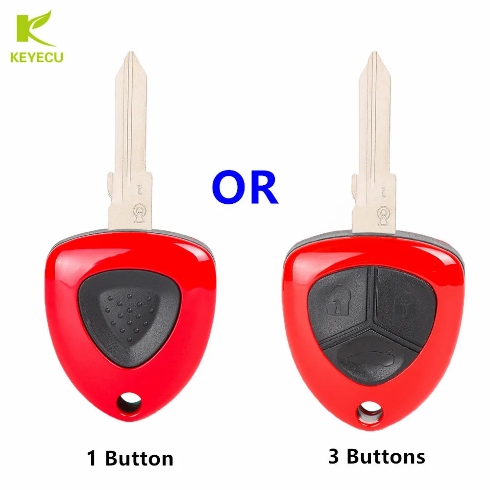 KEYECU New Replacement Remote Key Shell Case Fob 1 /3 Butttn for Ferrari F430 Uncut Blade Without Logo