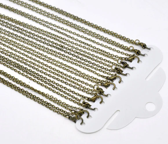 8 sezonów żelazo stop kabel łączący naszyjnik łańcuch Antique Bronze kolor Handmade kobiety biżuteria 45.6cm długości, rozmiar łańcucha: 2x3mm,12 szt. — zdjęcie 4