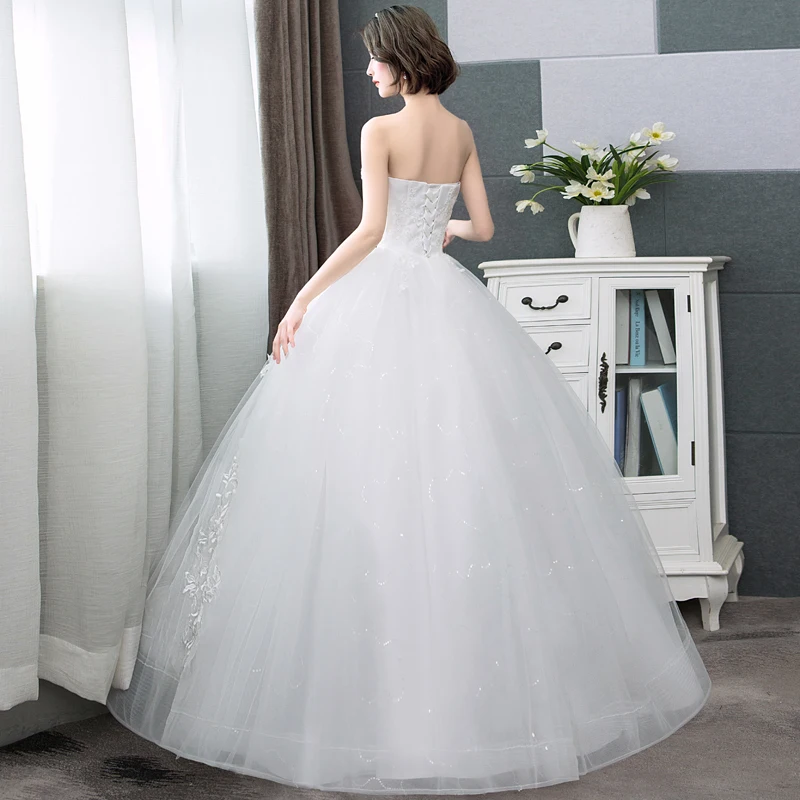 Real Photo Hot Sale Korean Lace Up Ball Gown Cheap Wedding Dresses 2024 New Fashion Claasic Custom Plus Size Elegan Bridal Dress