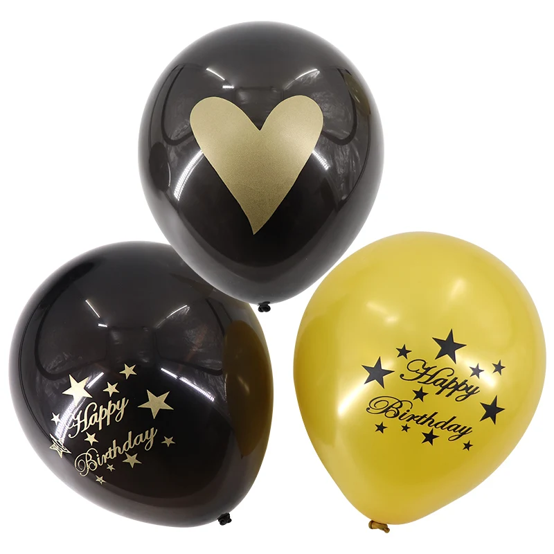 40pcs/lot printed balloon 10 inch  Hot sale birthday party decoration balloon high quality with heart star happy birthday logos