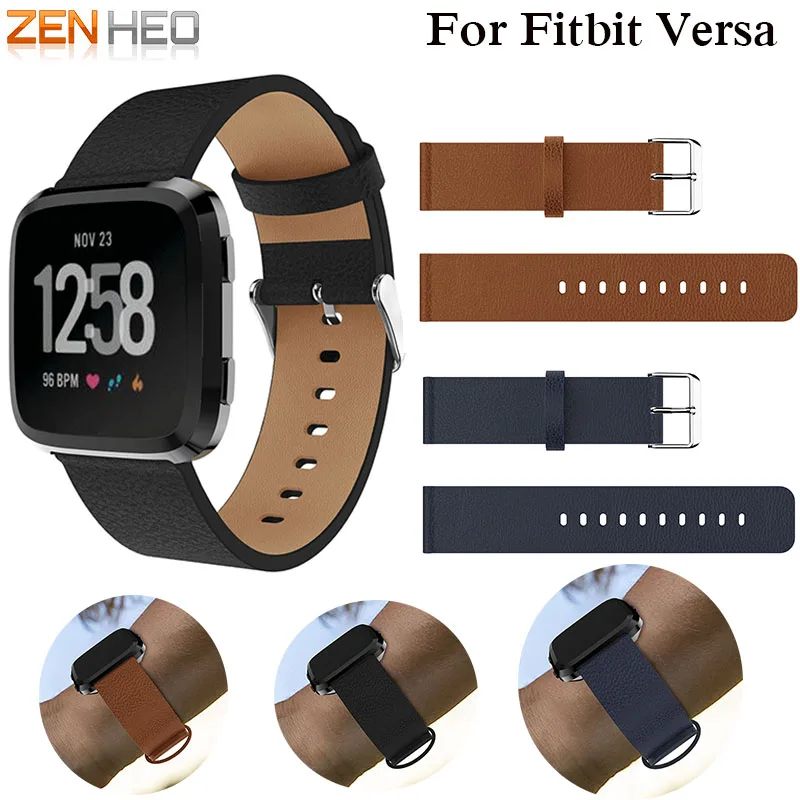 Leather Watchband Strap for fitbit Versa Bracelet Wristband Smart Watch Band