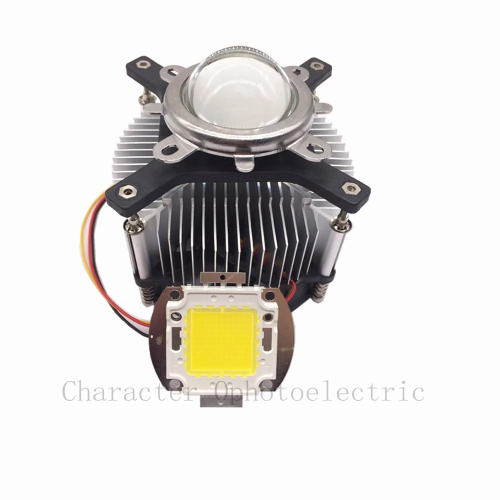 100W LED Att High Power 3000k/ 6000k 4000K 400-840nm Lampa LED + Radiator + 100W LED Driver Lens