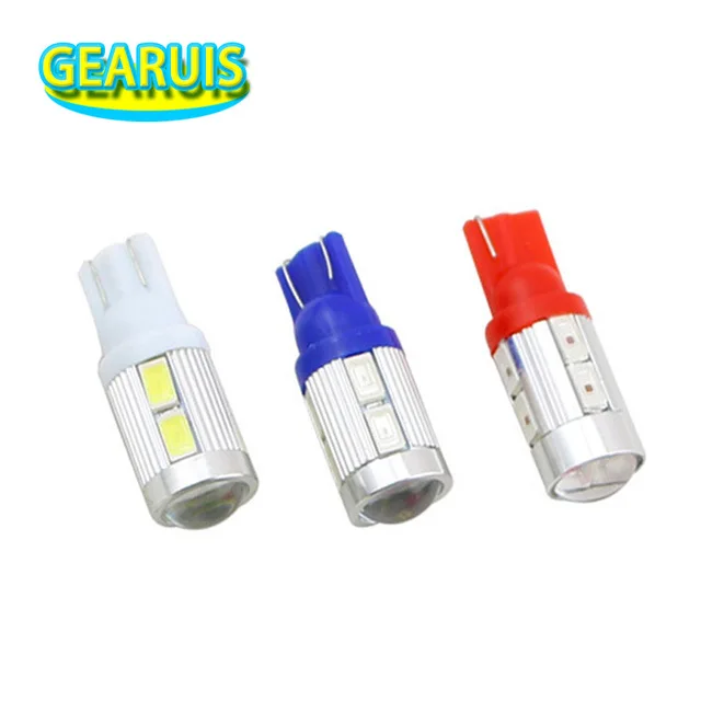 100X T10 W5W LED 5630 10SMD Led 5730 168 194 Car Wedge Side Bulbs White 6000K Car Auto Dome Door Map lights White Blue DC 12V