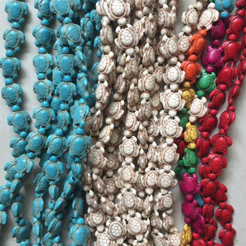 Turquoises Starfish Natural Loose Stone Spacer Howlite Seed Beads for DIY Making Jewelry Findings Bracelet Round Tube Leaf