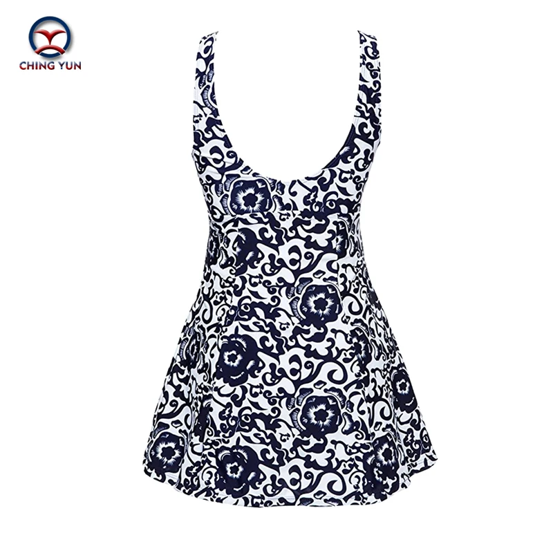 2019 Sexy printing Bare back vest Skirt Swimwear Women One Piece Swimsuit Beachwear Bathing suit Swimwear dress Plus size N9205