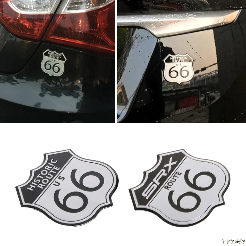QILEJVS-emblema de coche 3D, pegatina de Metal, Ruta 66, US, Cadillac SRX, Ford, recién llegado