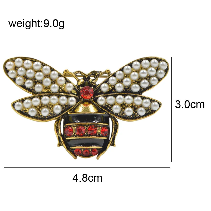 CINDY XIANG 2 Colors Choose Rhinestone and Pearl Bee Brooches for Women Vintage Jewelry Fashion Insect Pin High Quality