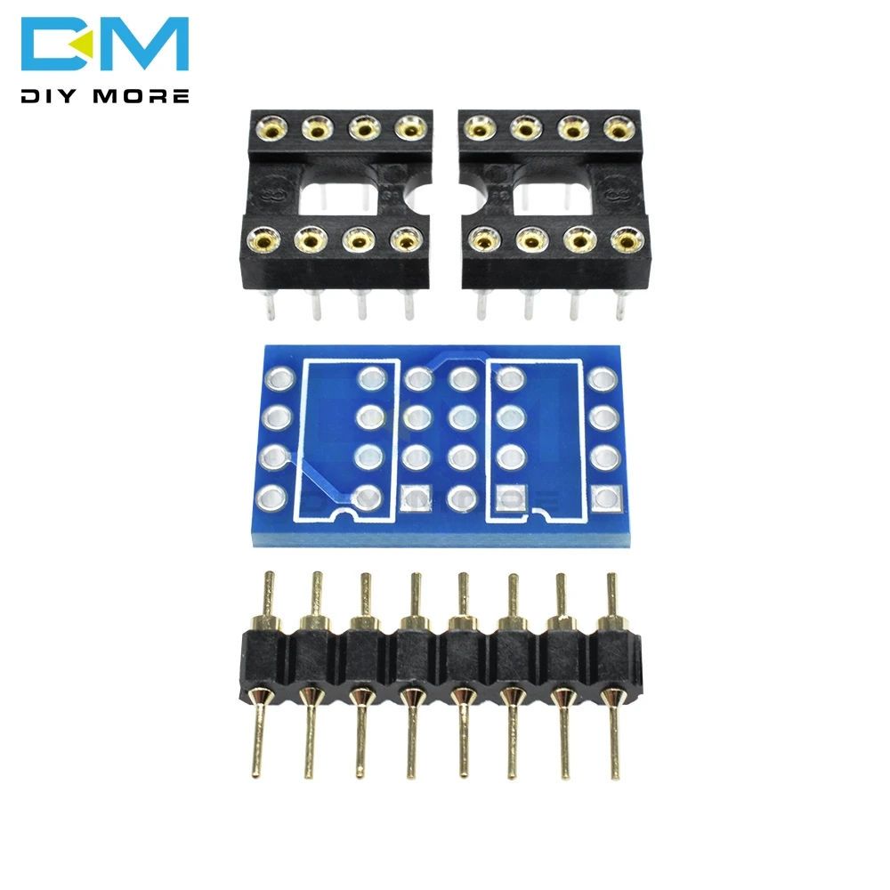 Dual DIP8 to DIP8 Mono Opamp PCB Pin Socket For NE5532 OPA2132 OPA627 TL072 P07 Module Board