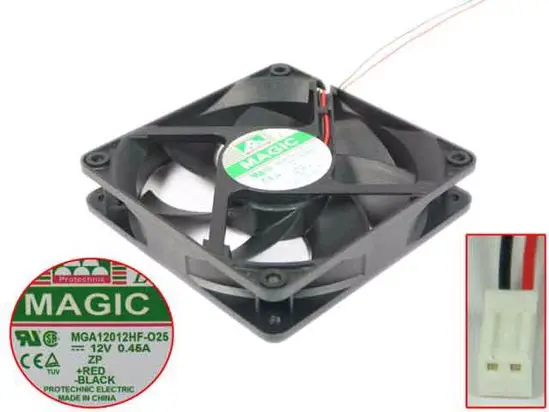 

Magic MGA12012HF-O25 DC 12V 0.45A 120x120x25mm 2-wire Server Cooling Fan