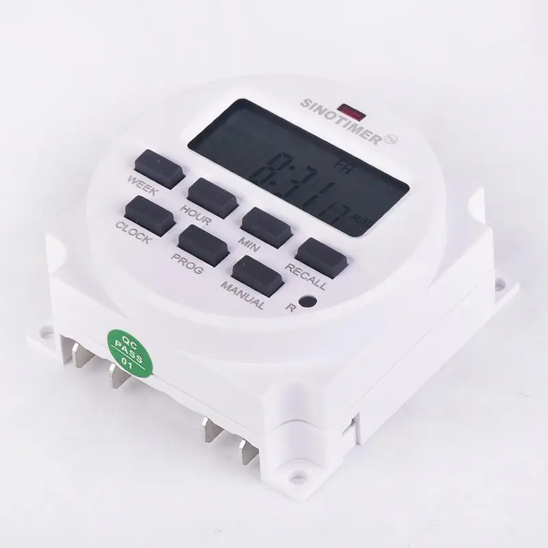 1.6 Inch BIG LCD 220V AC 7 Days Weekly Programmable Timer Switch Time Relay Built-in Rechargeable Battery for Lights Control