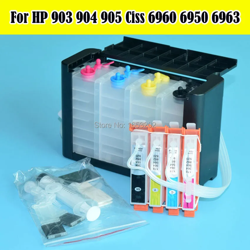 NEW 907 906 Continuous Ink Supply System For HP 908 909 HP907 HP906 Ciss Without Chip FOR HP OfficeJet 6950 6960 6968 6970-6979