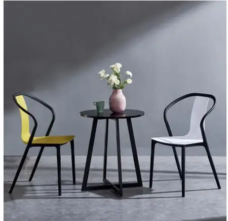 

Black beetle chair modern simple back dining chair home creative design casual fashion plastic chair