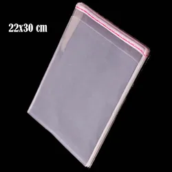 100 Pcs Crystal Clear Poly Bag 22x30cm+4cm OPP Plastic Packaging Bags For A4 Paper