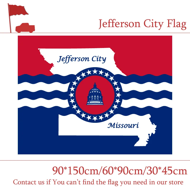 Jefferson 90*150cm 60*90cm 40*60cm Hanging Flag City Flag Flying 3x5ft Polyester Banners Missouri