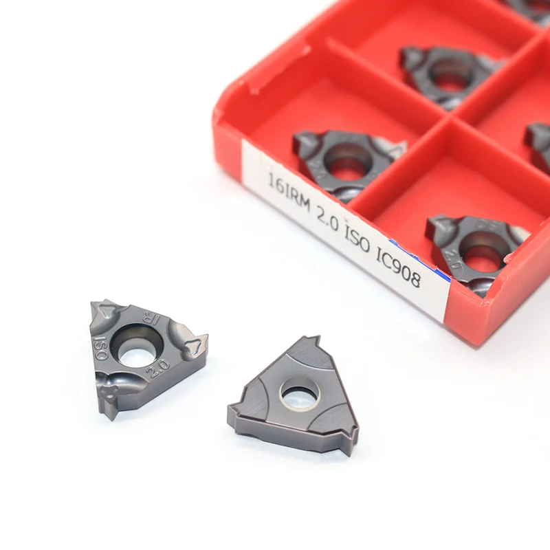22IR 16IR 1.0 ISO 1.25 1.5 1.75 2.0 2.5 3.0 3.5 4.0 4.5 5.0 IC908 Carboneto de Tungstênio ferramentas de torneamento de Roscas inserir Threading Torno