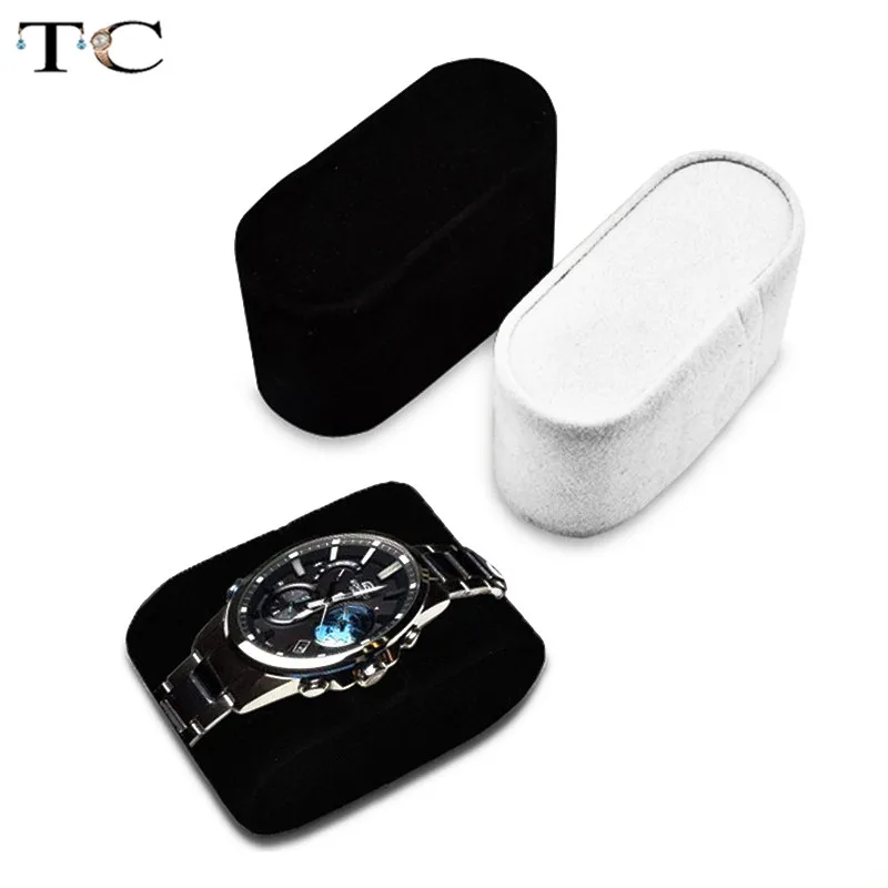 

Wholesale Black White Suede Watch Cushions Watch Pillow for Case Storage Box Wrist Watch Bracelet Display Stand Holder Organizer