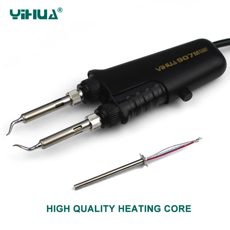 YIHUA 907M BGA Rework Staion SMD Soldering Iron SolderingTweezer High quality stainless steel metal heating core Double tweezers