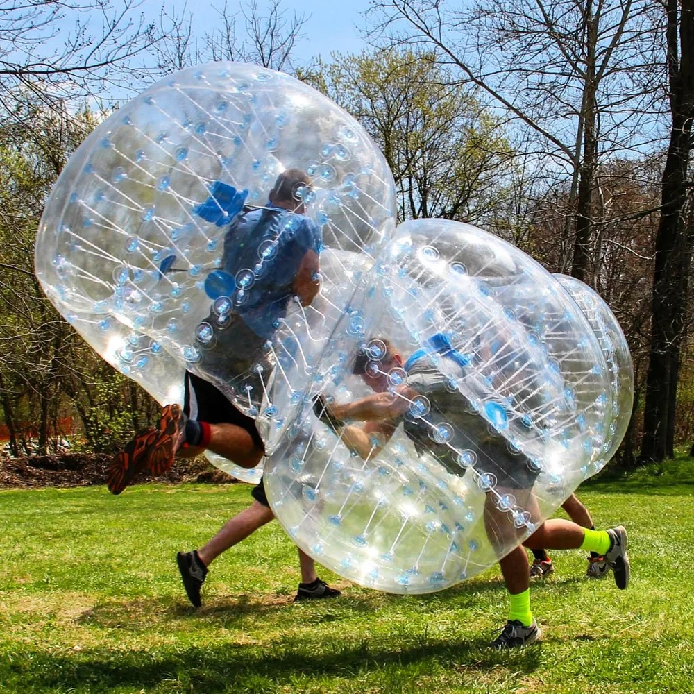 1.5m ลูกกันชน 0.8mm PVC Inflatable Bubble ฟุตบอล Zorb ลูกฟุตบอลสําหรับเด็กผู้ใหญ่ครอบครัวเกมกลางแจ้งลูกบอลกีฬาของเล่น