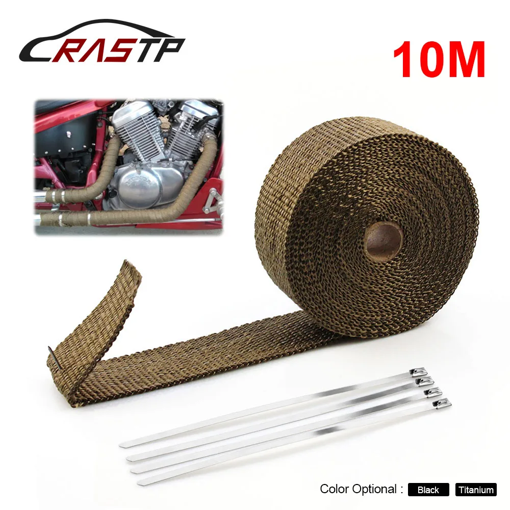 RASTP-10M Motorcycle Exhaust Thermal Exhaust Tape Header Heat Wrap Resistant Downpipe For Motorcycle Car Accessories RS- CR1007