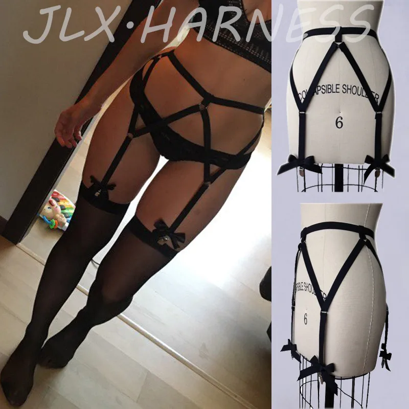 

Sexy 90's High Quality Lingerie Women's Fashion Punk Suspender Belt Body Cage Harness Thigh Garter Women Fetish Underwear P0089