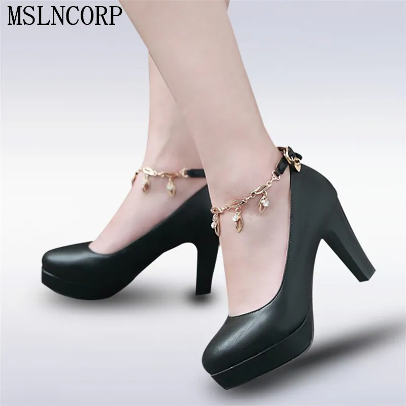 

size 34-44 Women Shimmery Belt Night Club Party Sexy Ladies Shoes Woman Metallic Chains ankle strap High Heels Platform Pumps