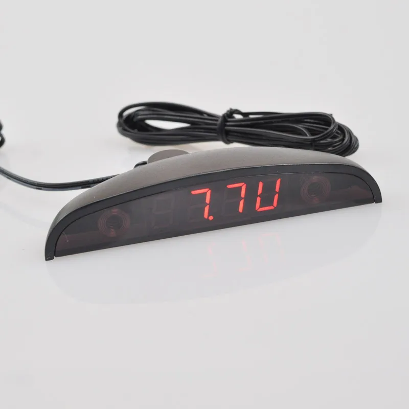 Compact DIY Digital LED Clock Kit 4-digit Light Control Temperature Date Time Display Transparent Half moon for indoor outdoor