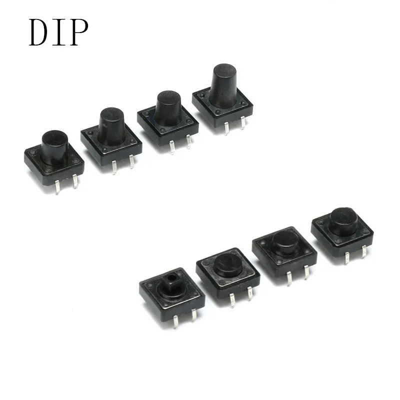 20PCS/LOT Mini Micro Momentary Tactile Push Button Switch 12*12*4.3/5/6/7/8/9/10/11/12/13/14-15 4pin ON/OFF keys button DIP/SMD