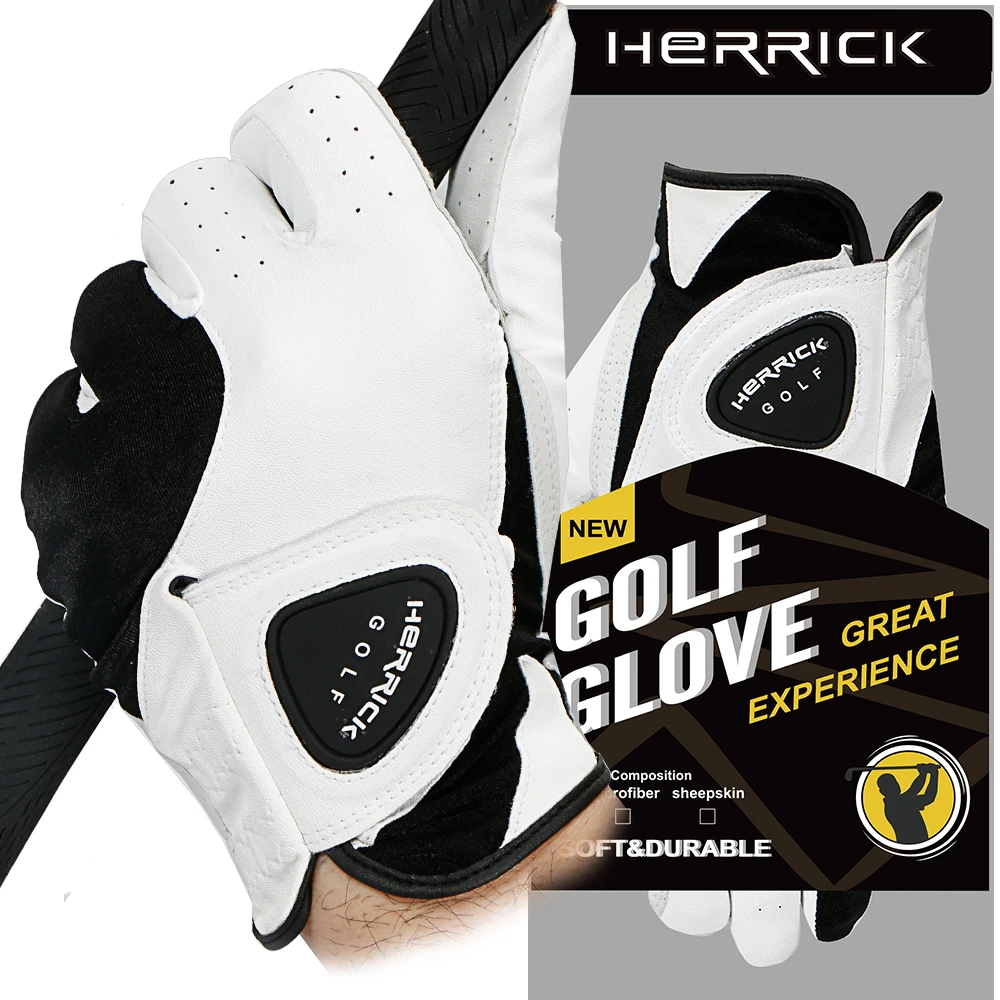 Golf Glove Men  Sheepskin Left Hand Genuine Leather Breathable Soft  Skidproof And Clingy Wear-Resisting  Freeshipping