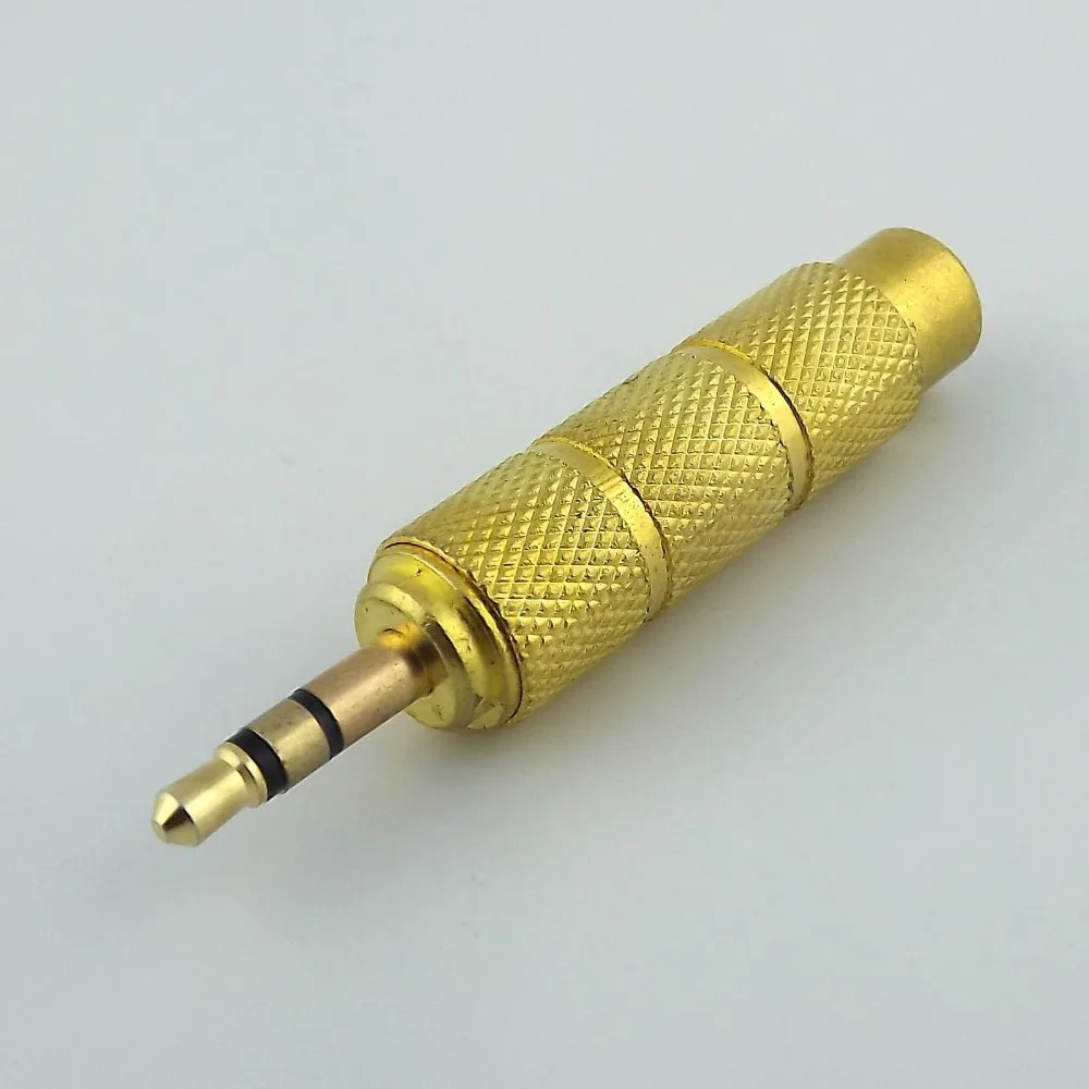 

10pcs 3.5mm 1/8" Male Stereo to 6.35mm Female 1/4" Metal Audio Adapter Converter Gold