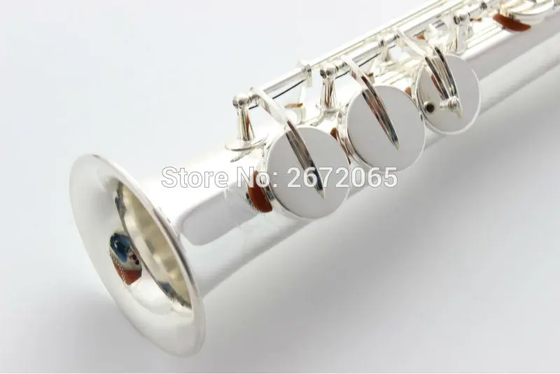 Brand Soprano Saxophone Silver Plated B Flat Straight Pipe Playing Musical Instruments Exquisitely Carved Sax With Mouthpiece