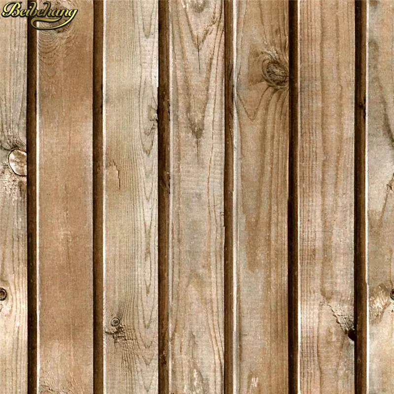 

beibehang 3d solid wood texture imitation wood grain wallpaper log color vintage wood plank ceiling attic papel de parede