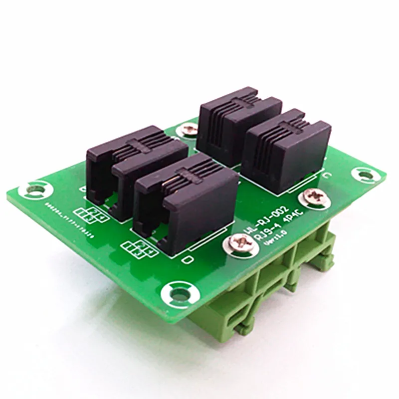 2PCS/Lot RJ9 4P4C  Right Angle Jack 4-Way Buss Breakout Board, Terminal Block, Connector.