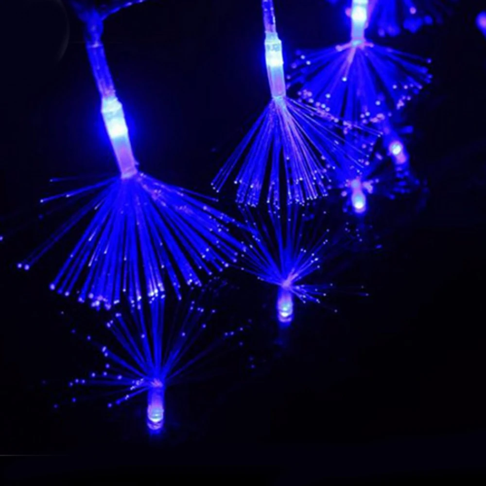 Tira de lámpara de diente de león para decoración navideña, accesorio de fibra LED 100 de 10M, cuerda de lámpara óptica de diente de león, estándar europeo, PVC, pareja romántica