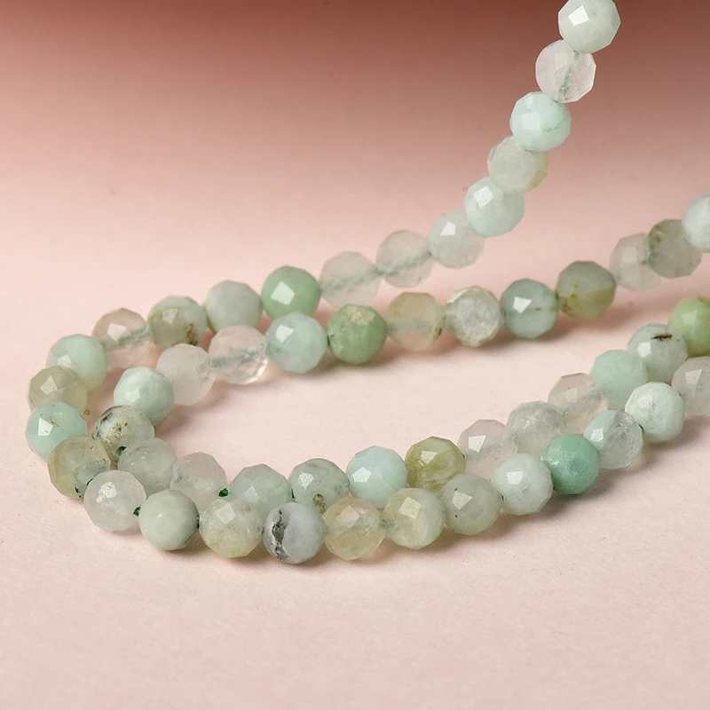 There are 3mm-2mm transparent beads and translucent Cyan and light Cyan  matching here Australian jade loose beads