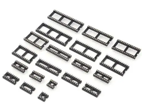 

Round Hole IC Sockets 6/8/14/16/18/20/24/28/32/40 Pin Pitch 2.54mm Dip Adaptor Solder Type IC Connector Resistor
