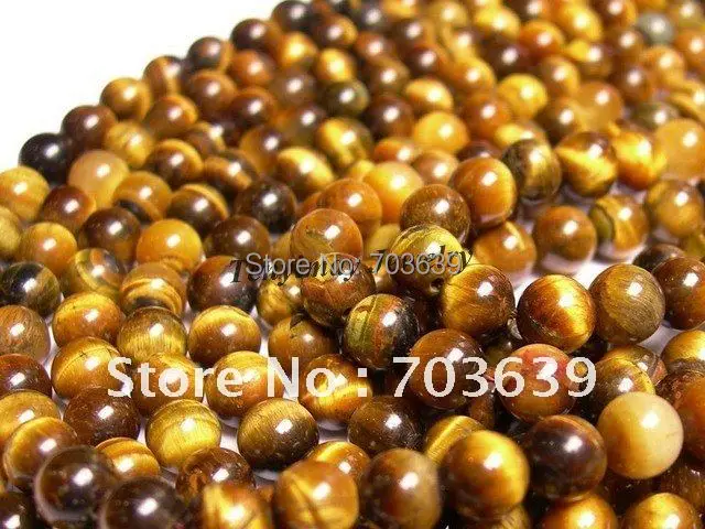 

Wholesale 5 Strands(40cm/Strand) 8mm Tiger Eye Beads, Tiger's Eye Stone Loose Beads Free Shipping