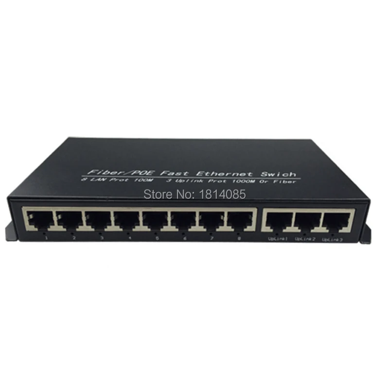 

8 ports 100Mbps & 3 uplink ports 1000Mbps ethernet switch 9 Port RJ45 10/100Mbps Adaptive Ethernet Switch