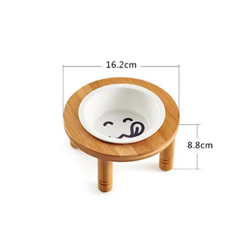 Cat Dog Bowls Stand ceramic Bowls cats Dogs drinking water food bowl standing ceramic bowls Bamboo Elevated small pet feeder