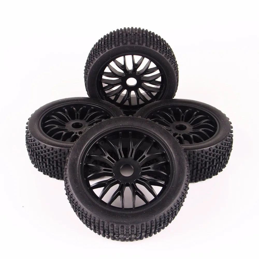 4PC/Set 1:8 Scale RC Off-Road Buggy Car Model Tire Tyre & Wheel fit HSP HPI RC Off-Road Racing Car Accessories