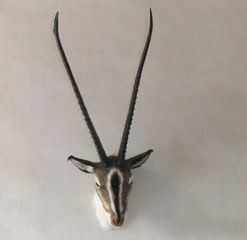 

large 55x35cm simulation antelope head horn toy lifelike model wall pendant home decoration gift t191