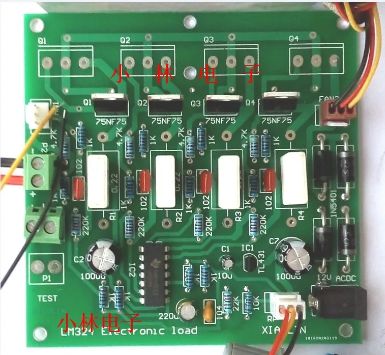 Imagem -04 - Testador de Carga Eletrônica Potência 150w 15v 010a 60v 2.5a Lm324 Carga Eletrônica Simples