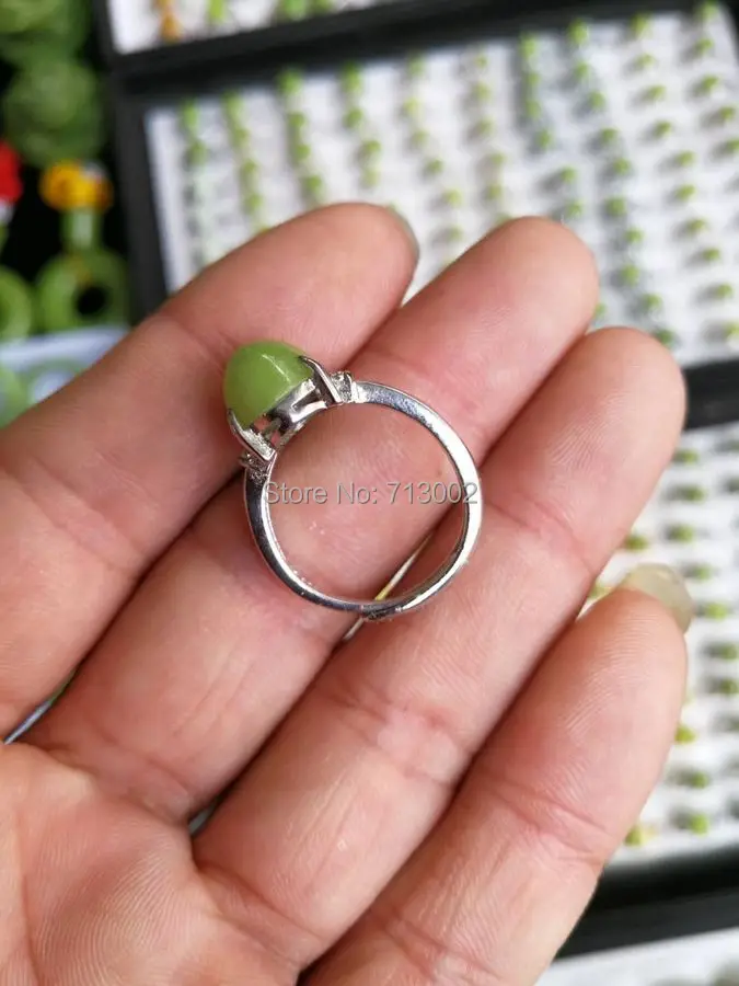 Natural Green Gemstone Ring Night-luminous Gemstone Night shine Ring Regulable Size