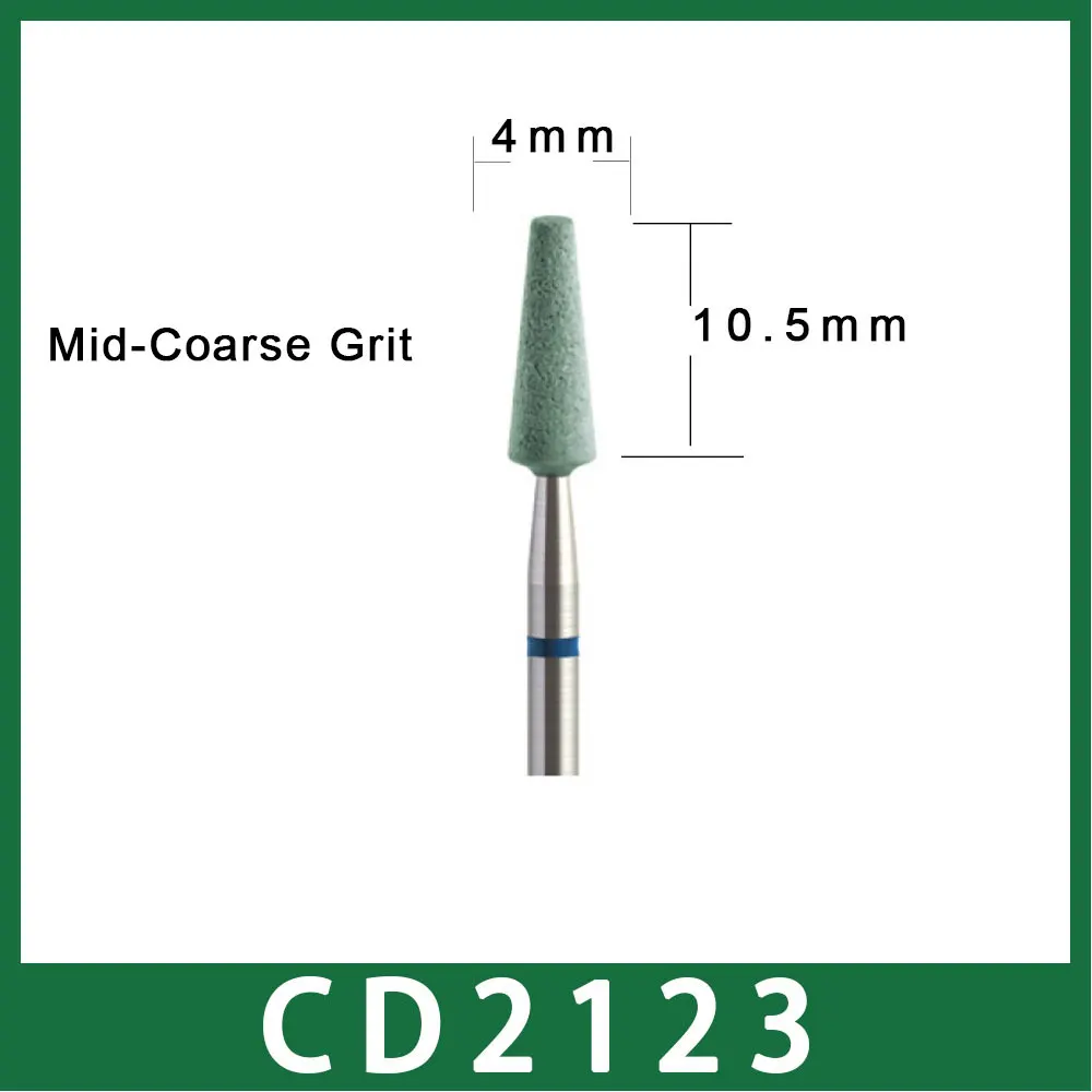 1 pces laboratório dental cerâmica diamante moedor bur mid-grosseiro e grão fino para baixa velocidade handpiece 2.35mm haste