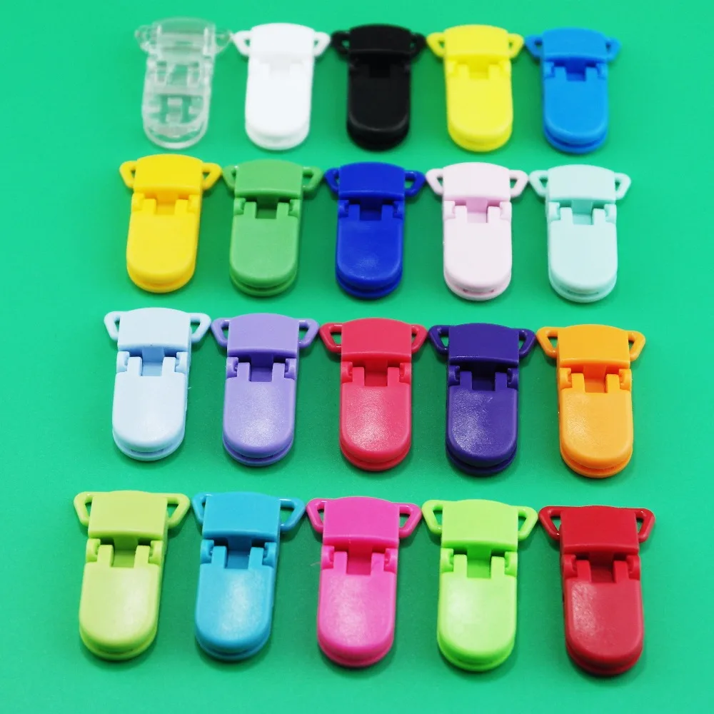 15pcs Mixed 15 Colors 20MM  Hot D Shape SUTOYUEN Plastic Clip,Plastic Pacifier Clip Clamp Dummy Soother Clip,DHL Free Shipping