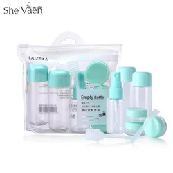 8pcs/set Portable Flight Travel Size Bottle Pack Liquid Containers Shampoo Cream Cosmetics Refilable Bottles