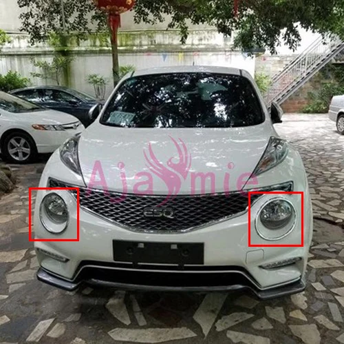 Headlight Cover Front Lamp Frame Overlay Exterior Trim 2011 2012 2013 2014 Chrome Car Styling For Nissan Juke Accessories