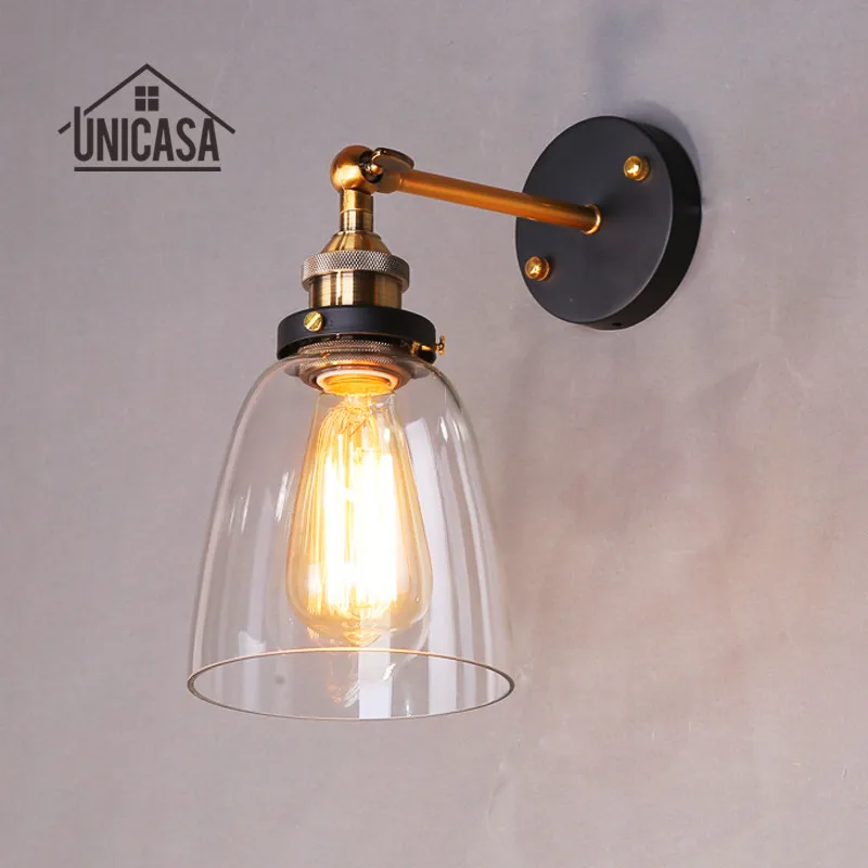 

Modern Glass Wall Lights Bathroom Antique Glass Wall Sconce Kitchen Hotel Industrial Chandelie Lighting Modern Indoor LED Lamp