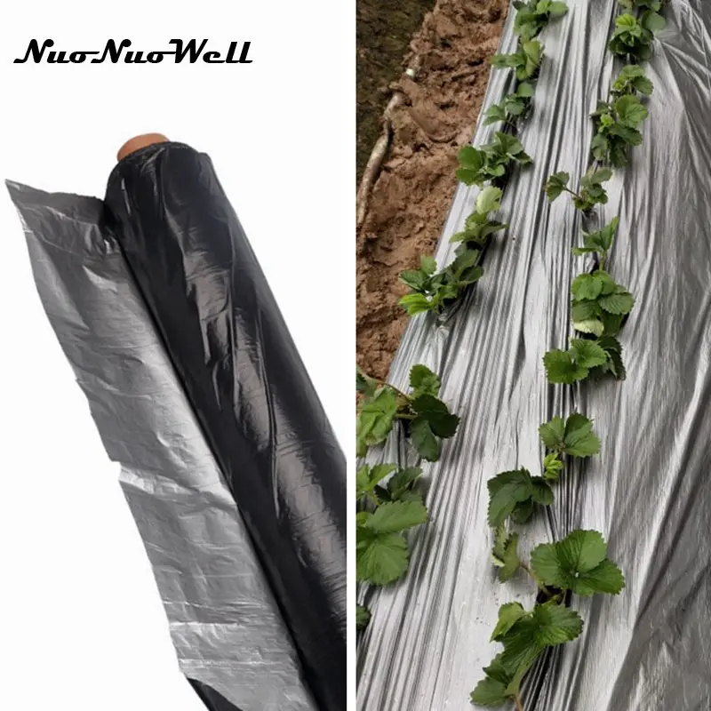 0.012mm Agriculture Silver Black Mulch Film Greenhouse Keep Warm Insect Control Ground Film Reflective Film Reflective Foil