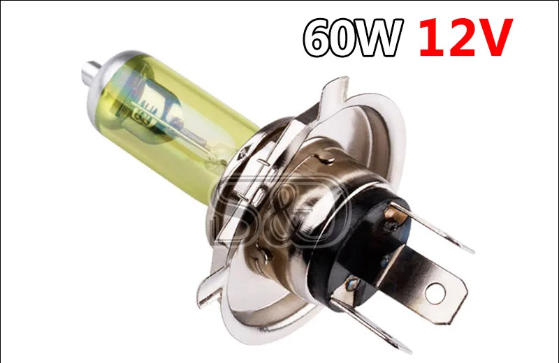 2pcs 12V H4 55W Yellow Fog Lights Halogen Bulb High Power Headlight Lamp Car Light Source parking Head auto 60/55W 3000K