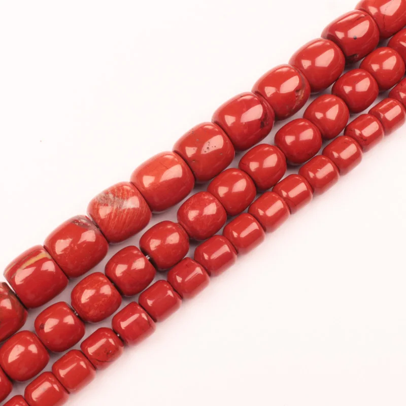 

8-12mm Wholesale Red Stone Drum Shape Beads 15" BeadsFor DIY Jewelry Making !We provide mixed wholesale for all items!